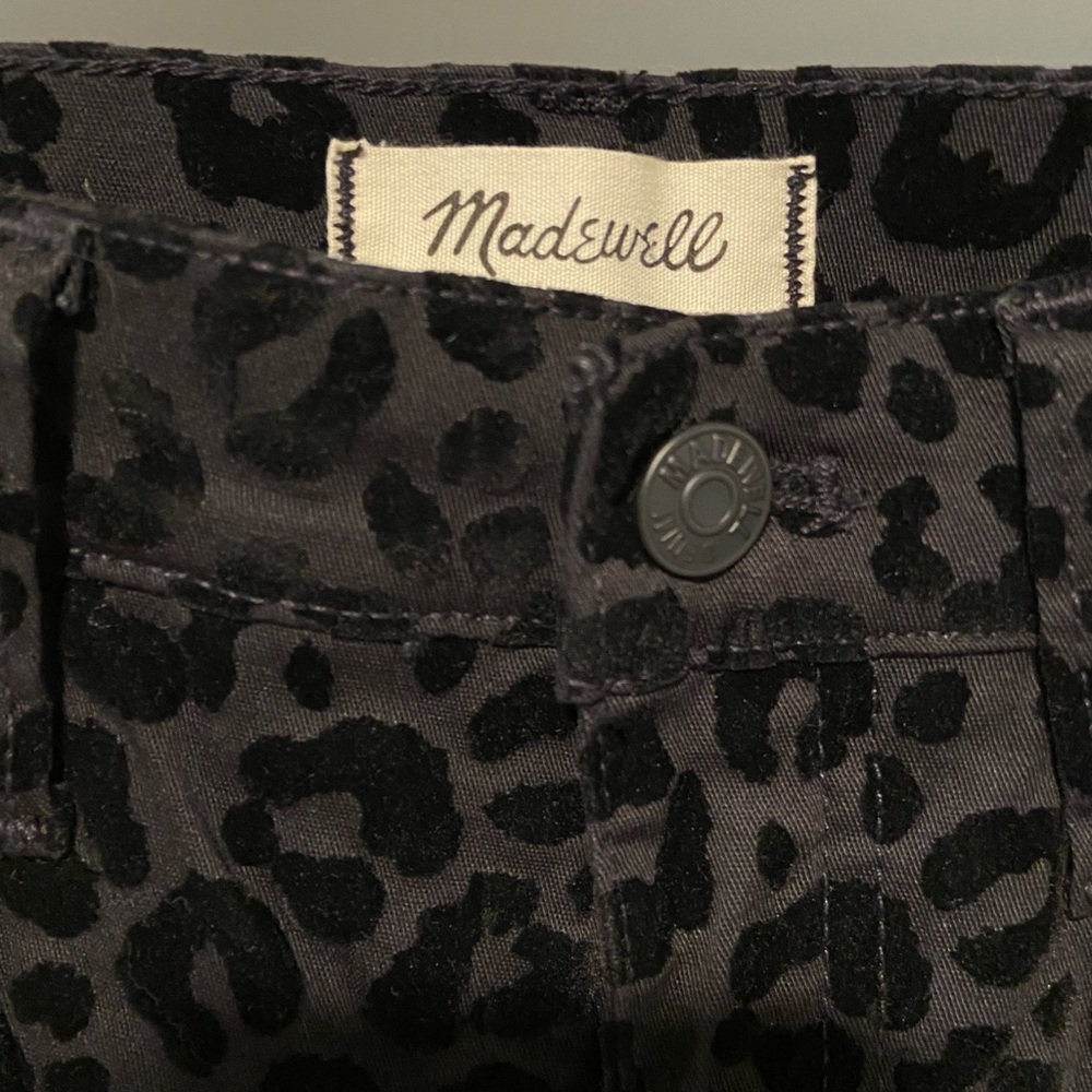 NWT Madewell Mid-Rise Skinny Jeans Flocked Leopard - Picture 4 of 10